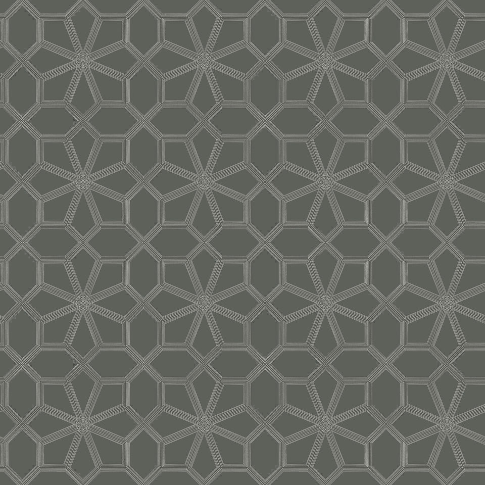 Cole & Son Wolsey Stars wallpaper in Chalk on Charcoal