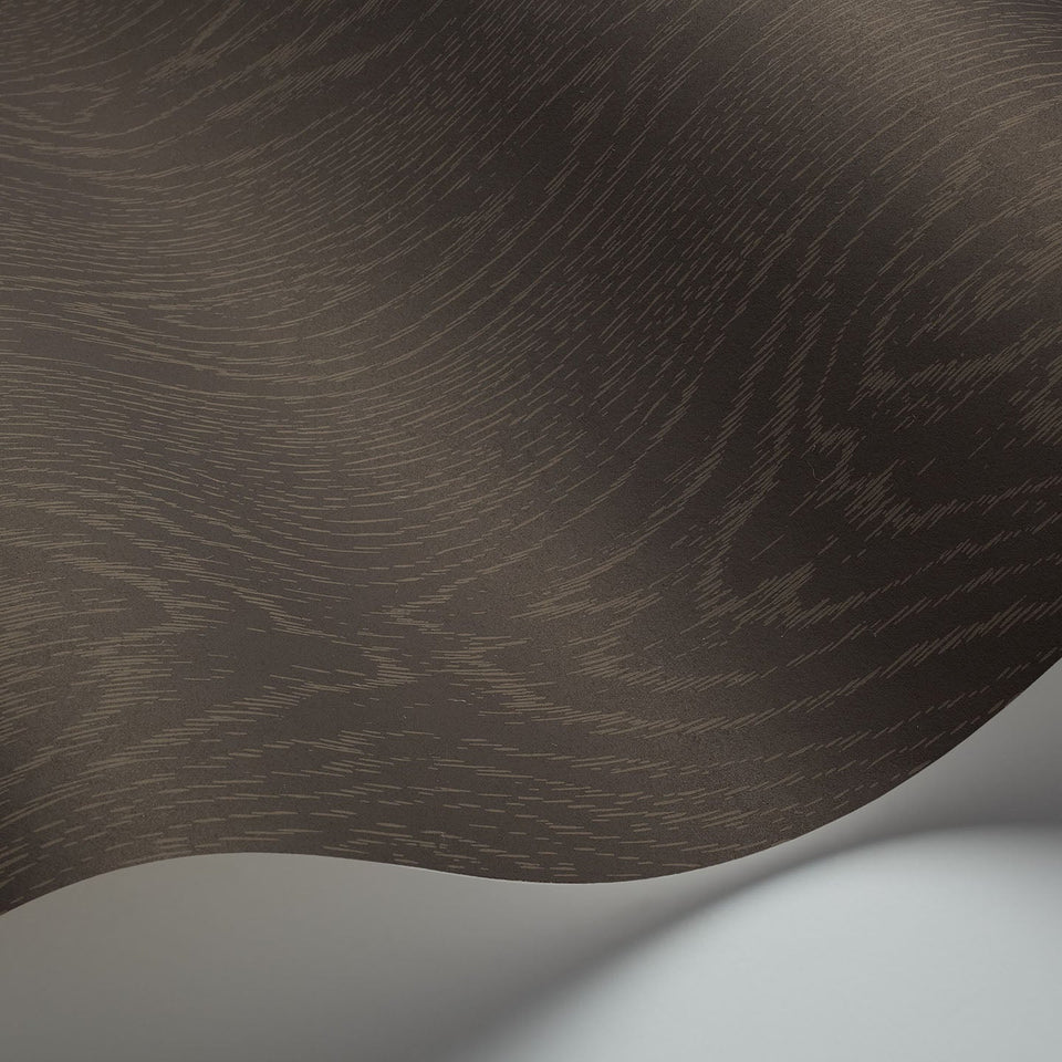 Cole & Son Wood Grain wallpaper in Charcoal — wallpaper detail