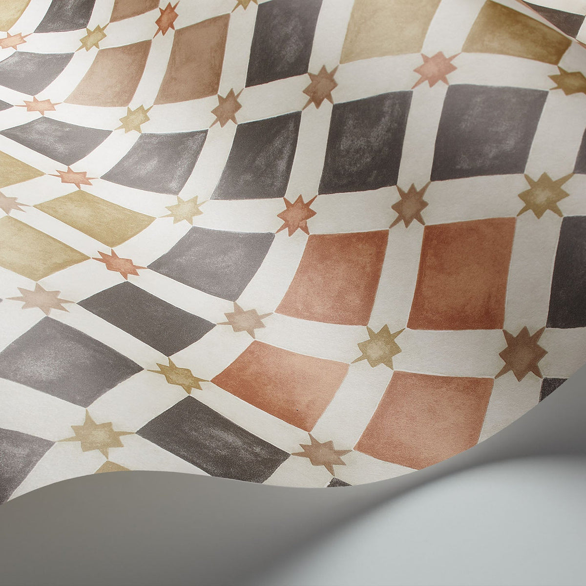 Cole & Son Zellige wallpaper in Spice & Soot — wallpaper detail
