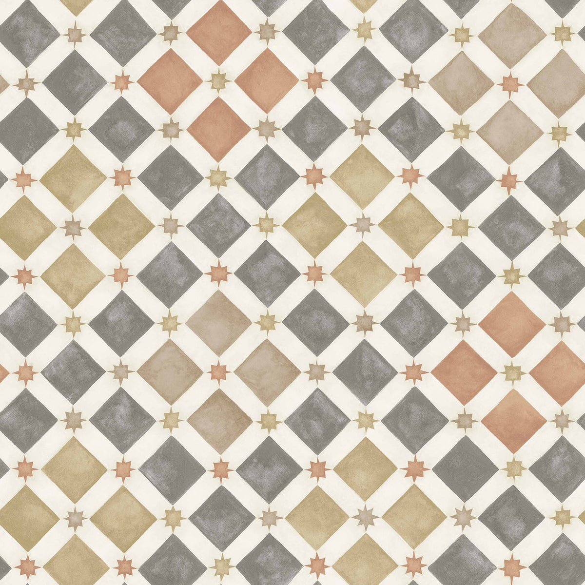Cole & Son Zellige wallpaper in Spice & Soot — pattern detail