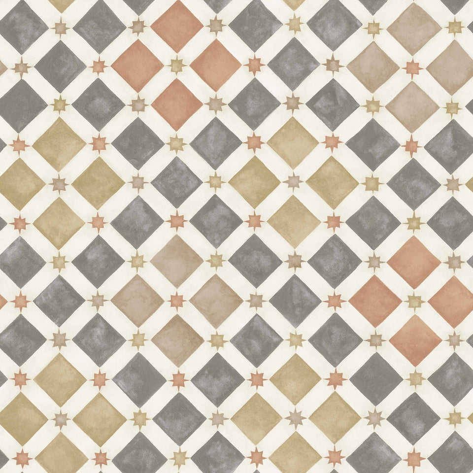 Cole & Son Zellige wallpaper in Spice & Soot — pattern detail
