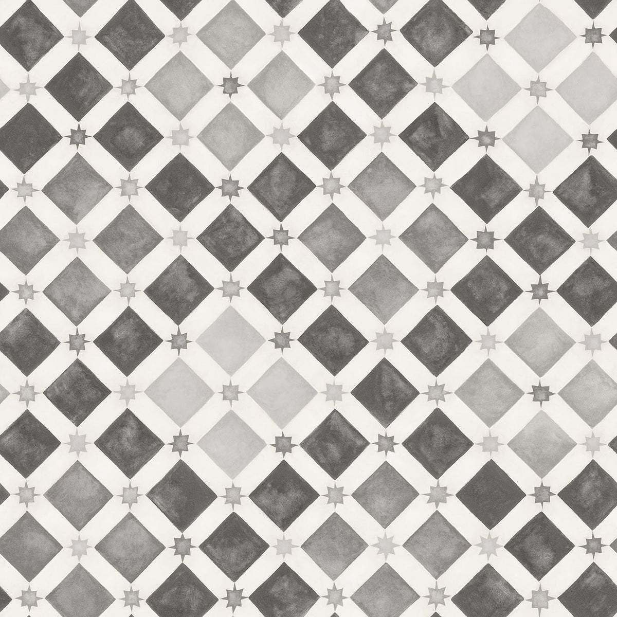 Cole & Son Zellige wallpaper in Soot & Snow — pattern detail