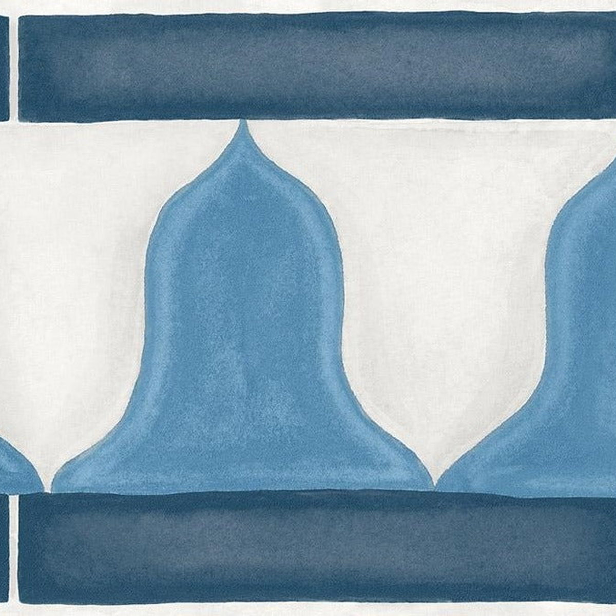 Cole & Son Zellige Border in China Blue & White — pattern detail
