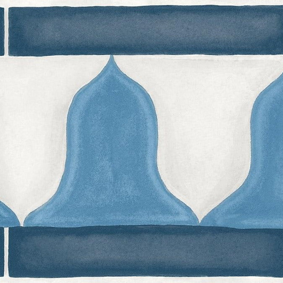 Cole & Son Zellige Border in China Blue & White — pattern detail