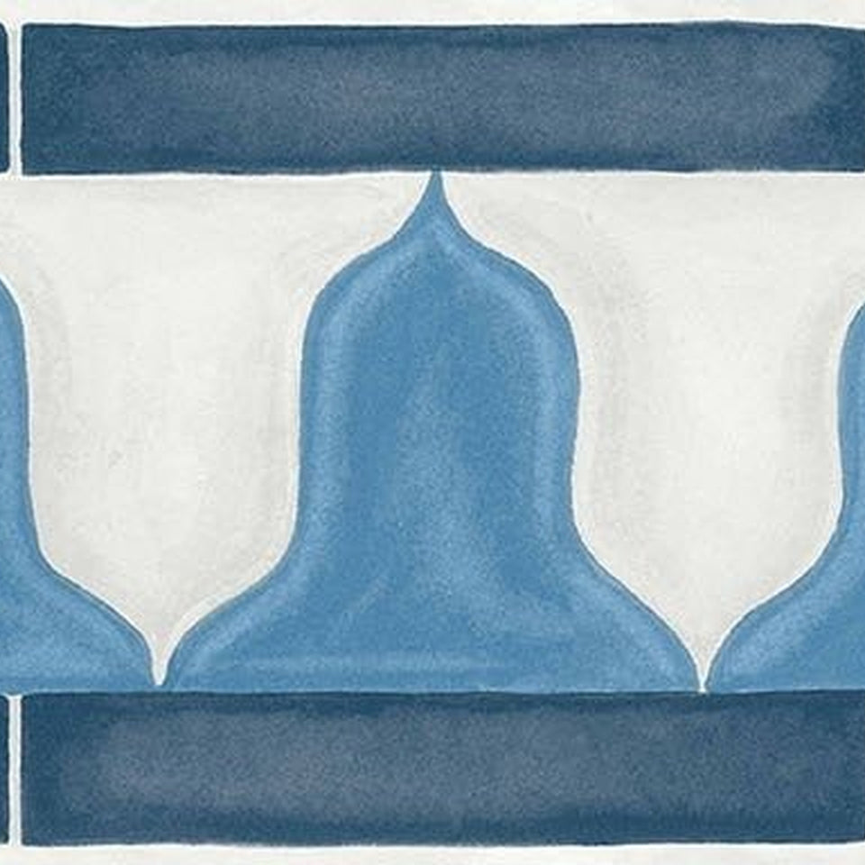 Cole & Son Zellige Border in China Blue & White — pattern detail