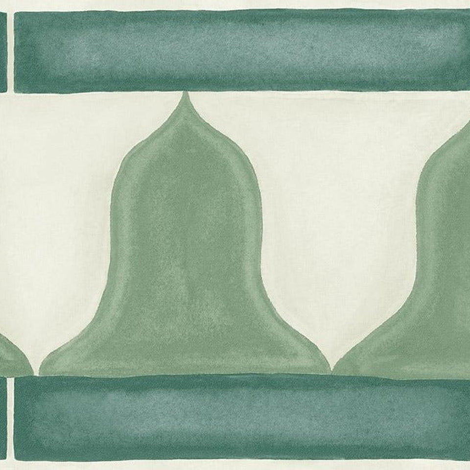 Cole & Son Zellige Border in Sage — pattern detail
