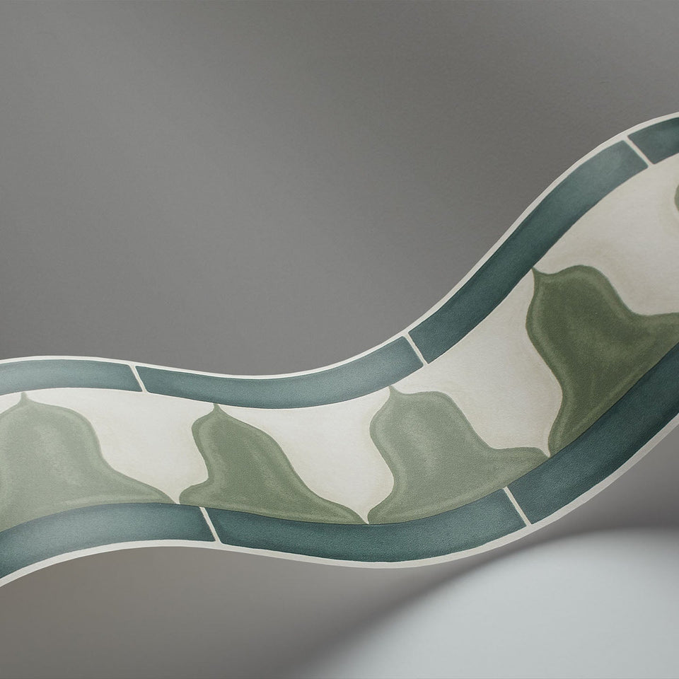 Cole & Son Zellige Border in Sage — border detail