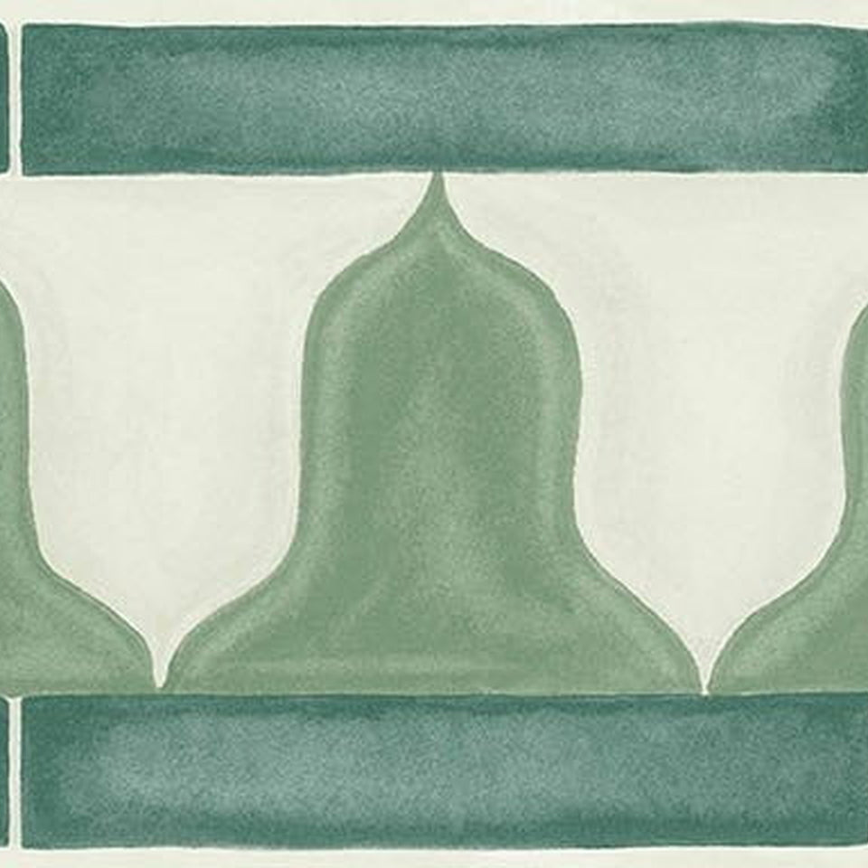 Cole & Son Zellige Border in Sage — pattern detail
