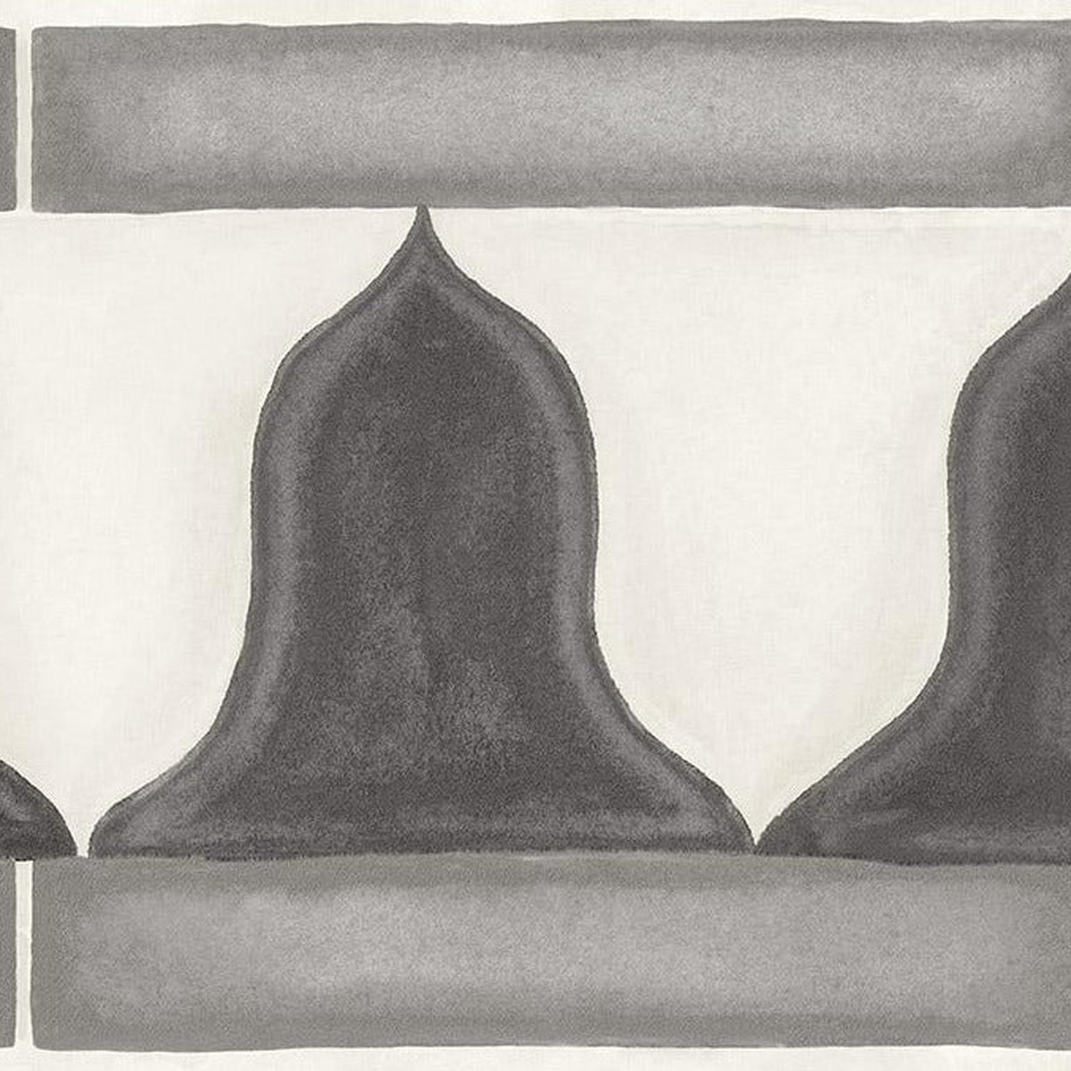 Cole & Son Zellige Border in Soot & Snow — pattern detail