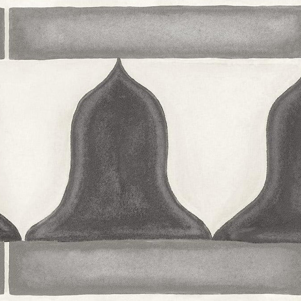 Cole & Son Zellige Border in Soot & Snow — pattern detail