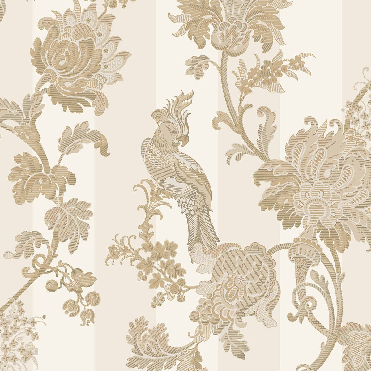 Cole & Son Zerzura wallpaper in Soft Metallic Gold & Parchment — pattern detail