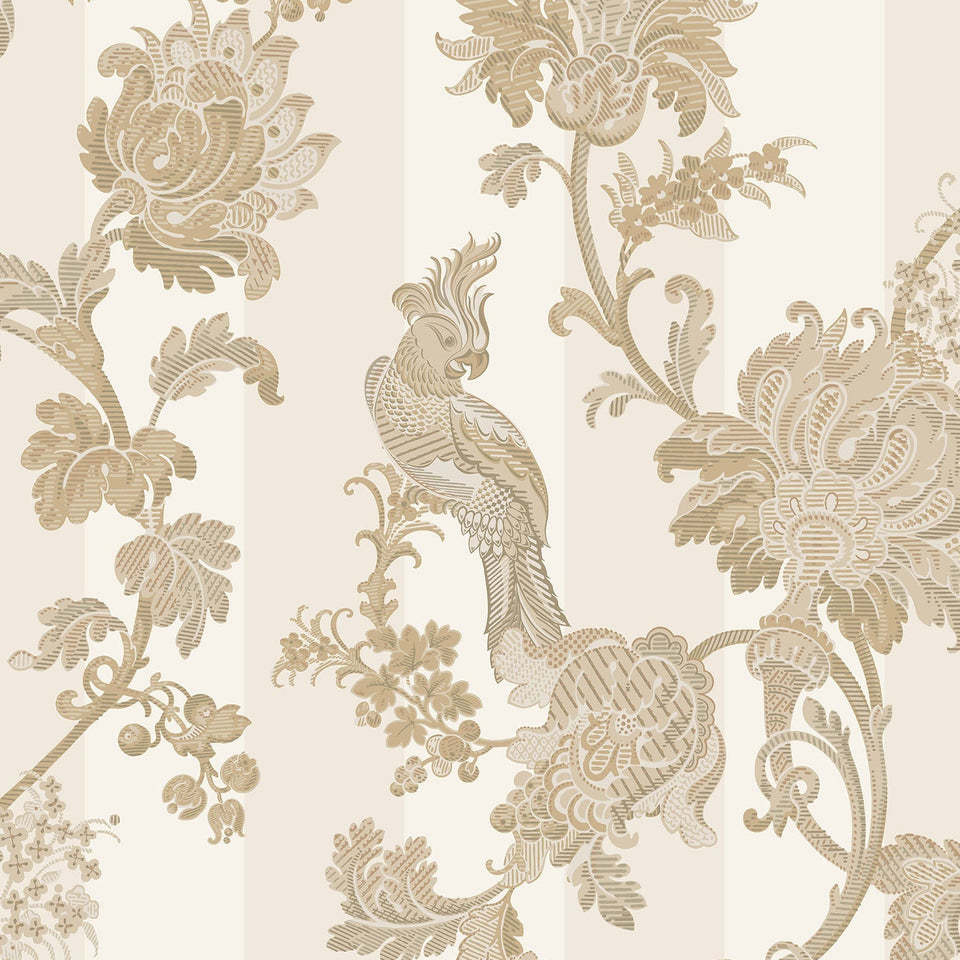 Cole & Son Zerzura wallpaper in Soft Metallic Gold & Parchment — pattern detail