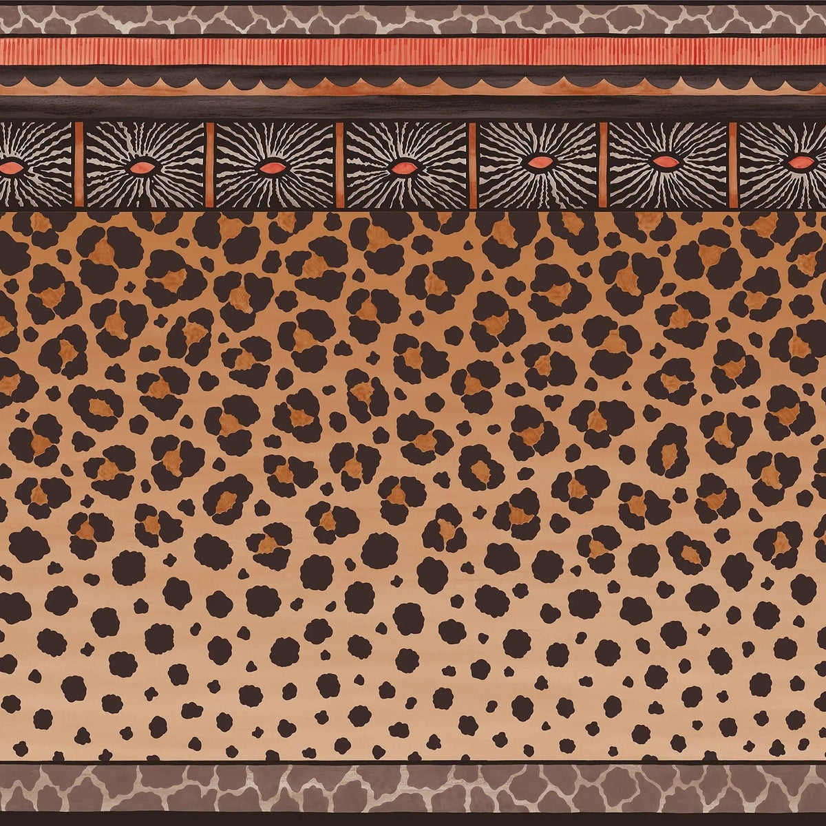 Cole & Son Zulu Border in Ginger & Soot — pattern detail