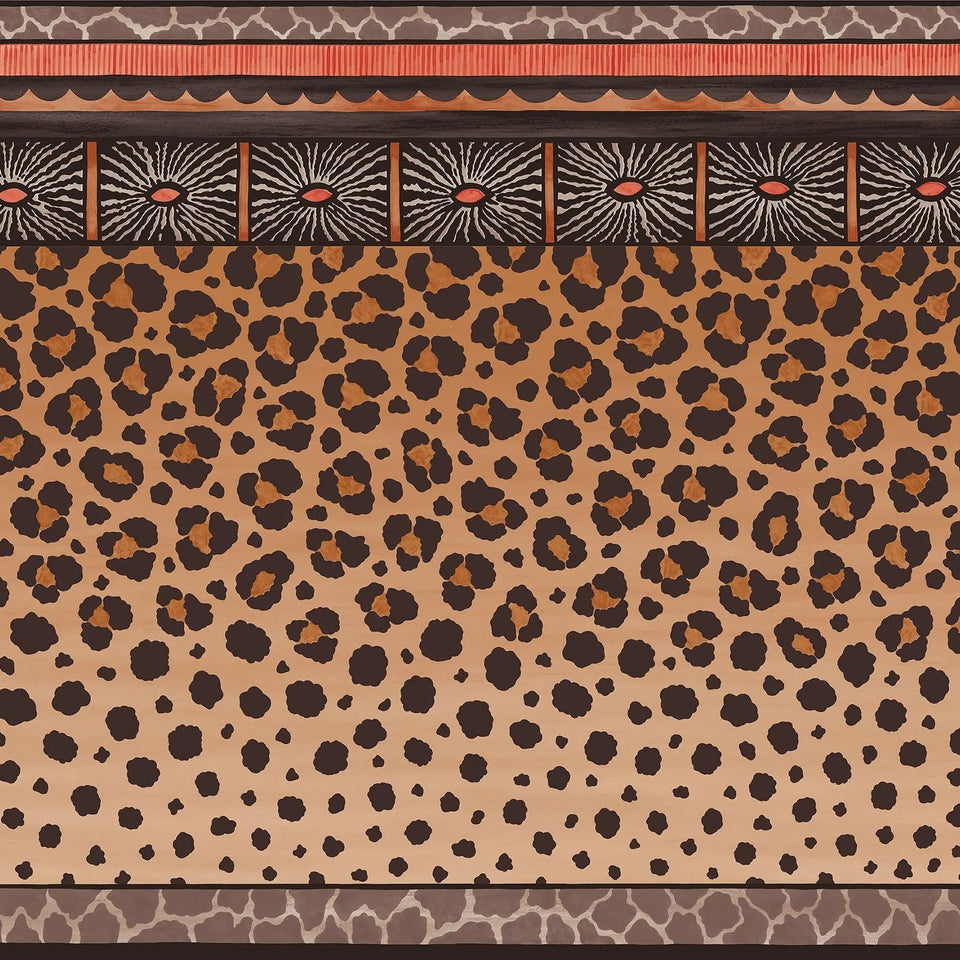 Cole & Son Zulu Border in Ginger & Soot — pattern detail