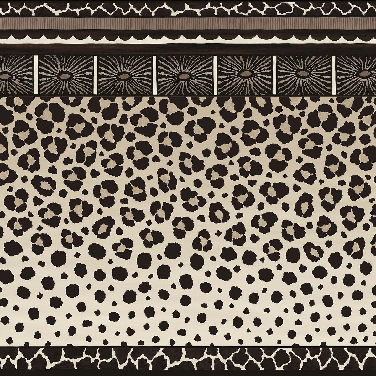 Cole & Son Zulu Border in Linen & Black — pattern detail