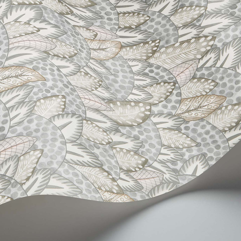 Cole & Son Zulu Terrain wallpaper in Heath Grey & Blush — wallpaper detail
