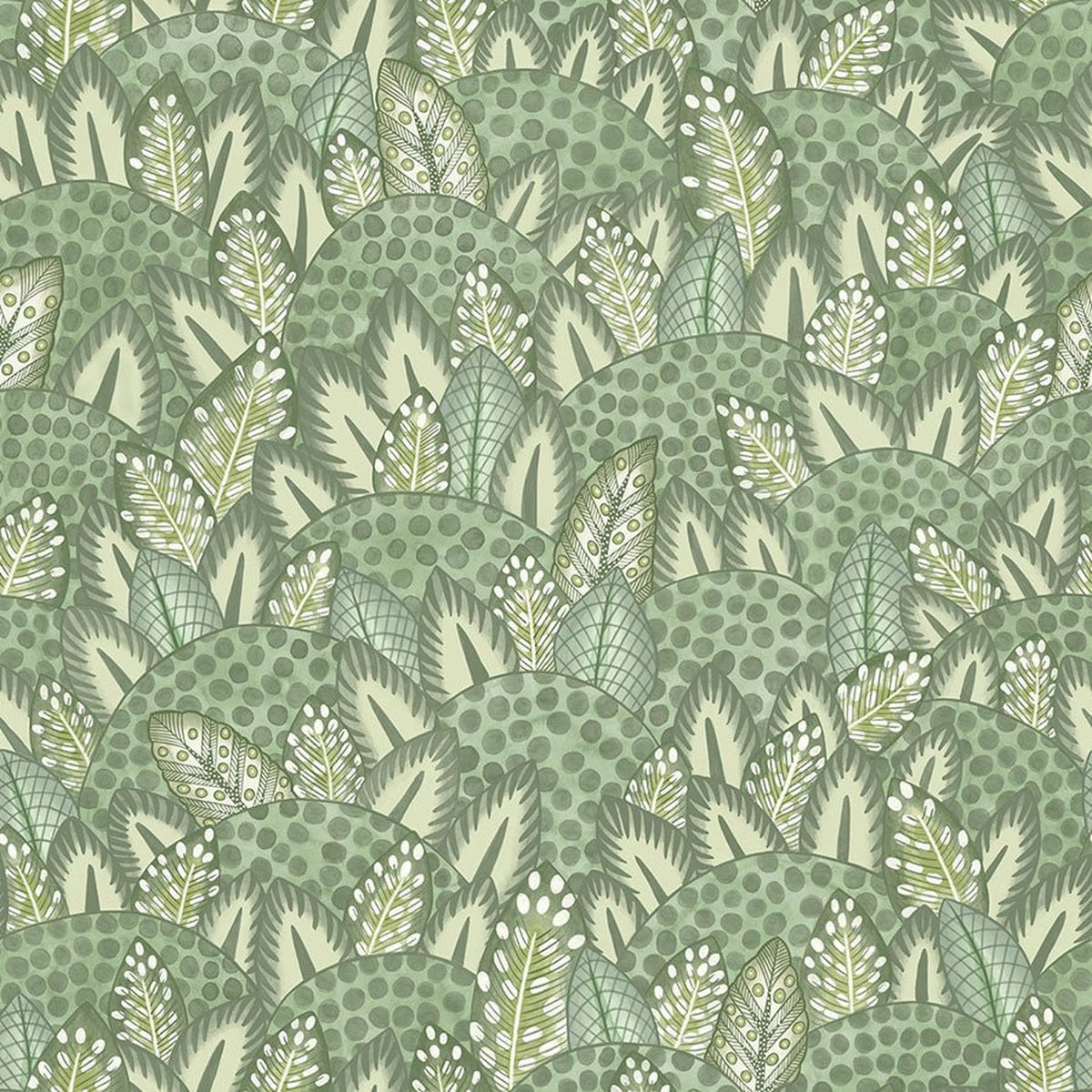 Cole & Son Zulu Terrain wallpaper in Sage & Olive — pattern detail