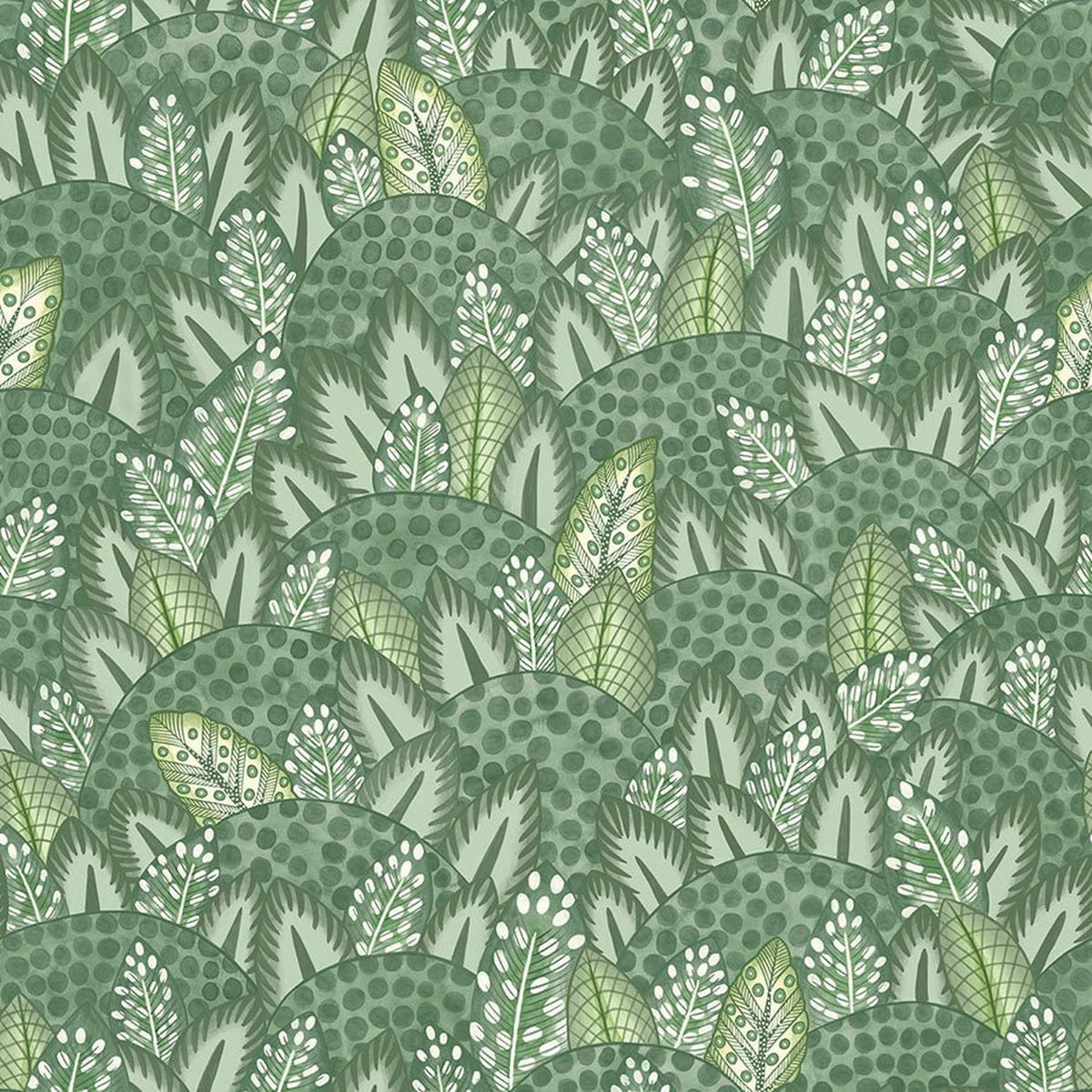Cole & Son Zulu Terrain wallpaper in Forest Green & Olive Green — pattern detail