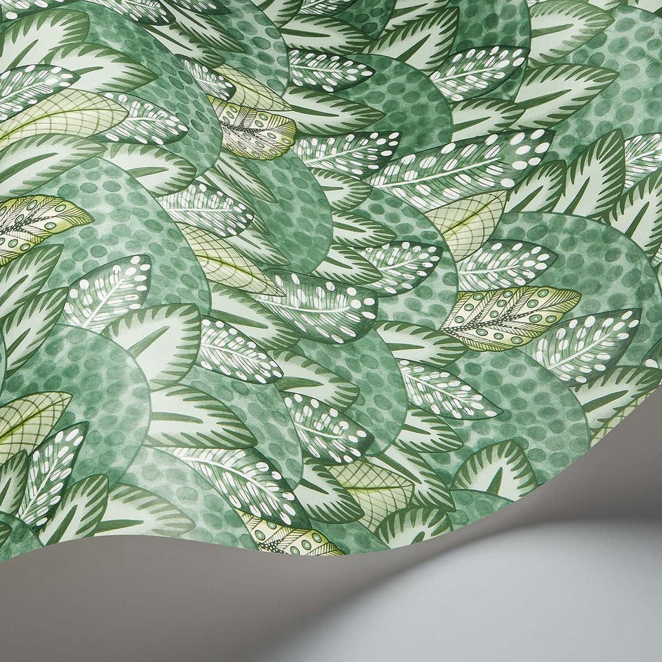 Cole & Son Zulu Terrain wallpaper in Forest Green & Olive Green — wallpaper detail