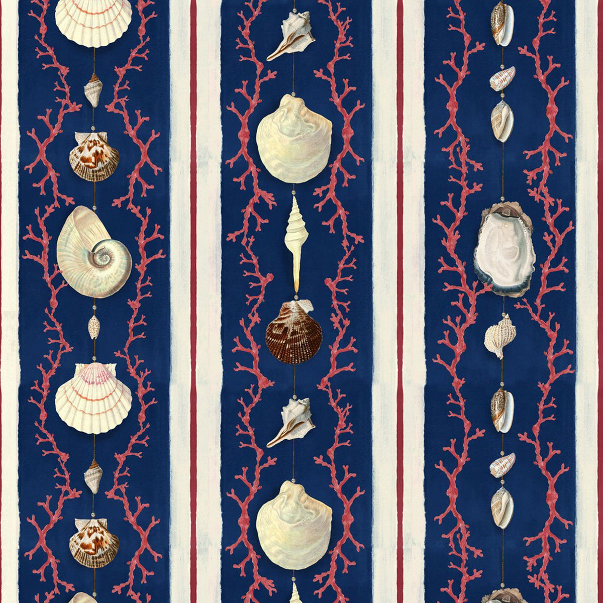 Coquillage Blue wallpaper by MINDTHEGAP — pattern detail