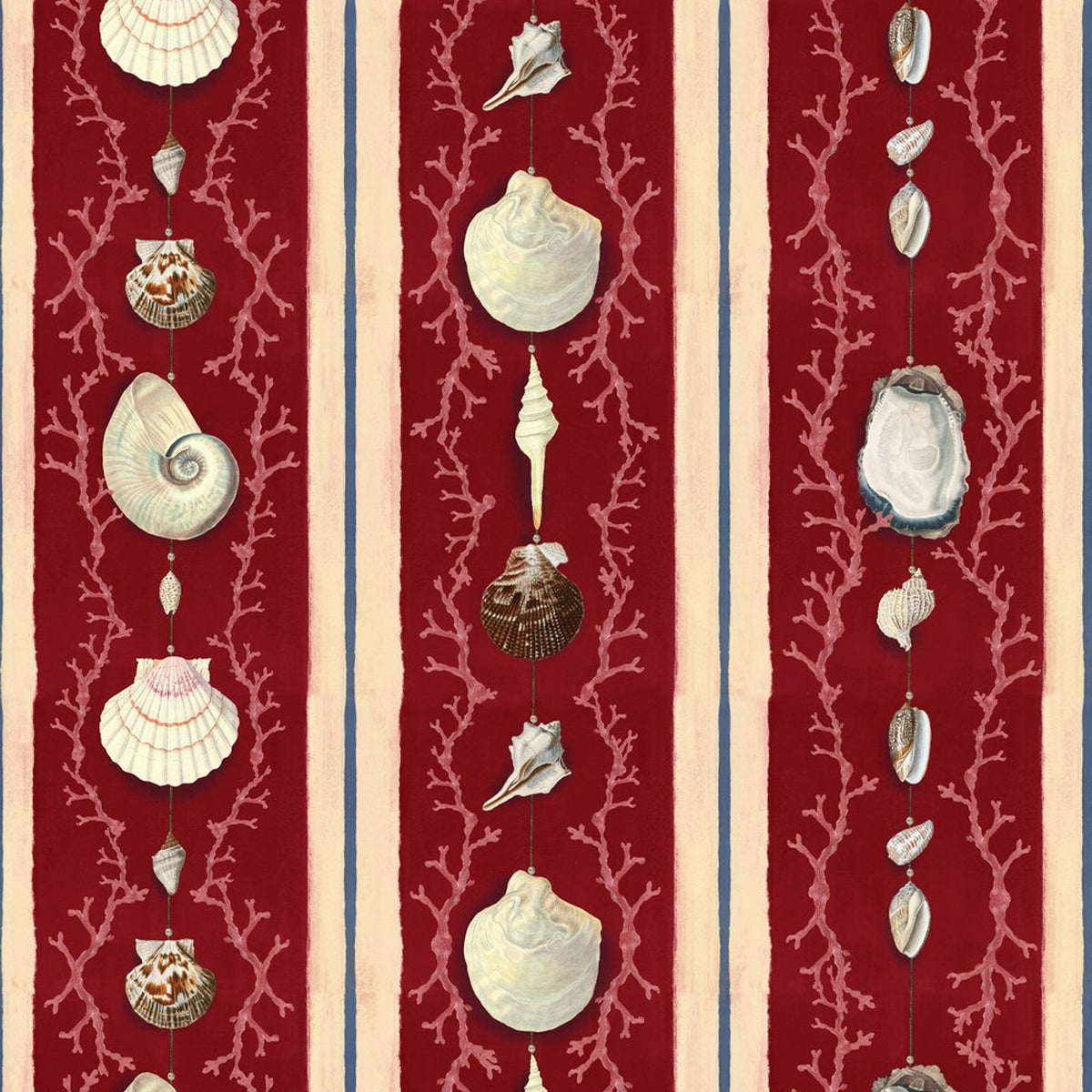 Coquillage Samba Red wallpaper by MINDTHEGAP — pattern detail