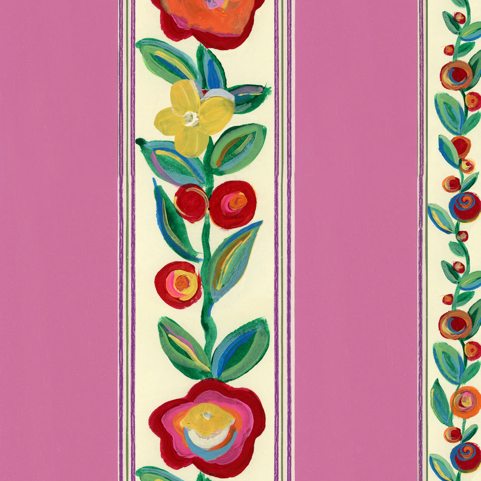 DAINTY FLOWERING Violet wallpaper by MINDTHEGAP, full pattern detail.