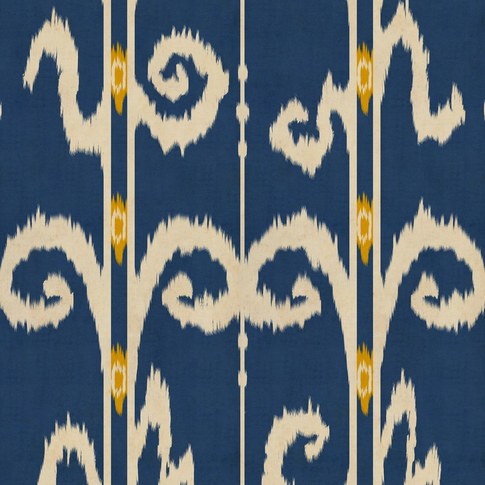 ELYSIA IKAT Celestial wallpaper by MINDTHEGAP, full pattern detail.