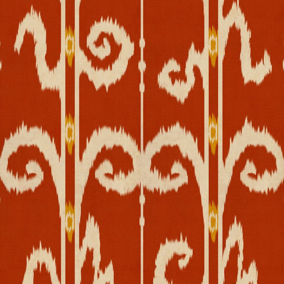 ELYSIA IKAT Crimson wallpaper by MINDTHEGAP, full pattern detail.