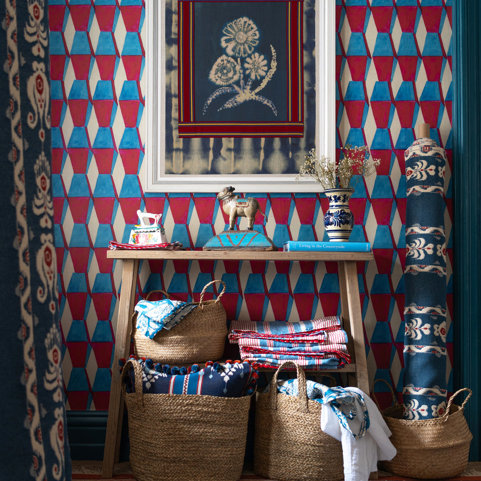 Endless Celestial wallpaper by MINDTHEGAP, shown in a furnished interior.