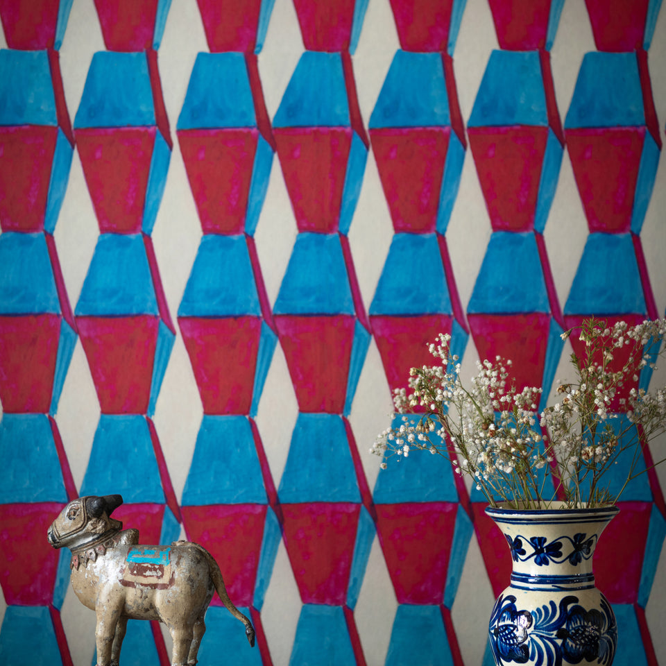 Endless Celestial wallpaper by MINDTHEGAP, close-up in a styled interior.