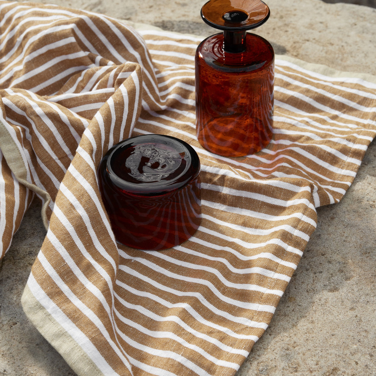 Golden Brown & Silver Fern Hale Tea Towel by Ferm Living
