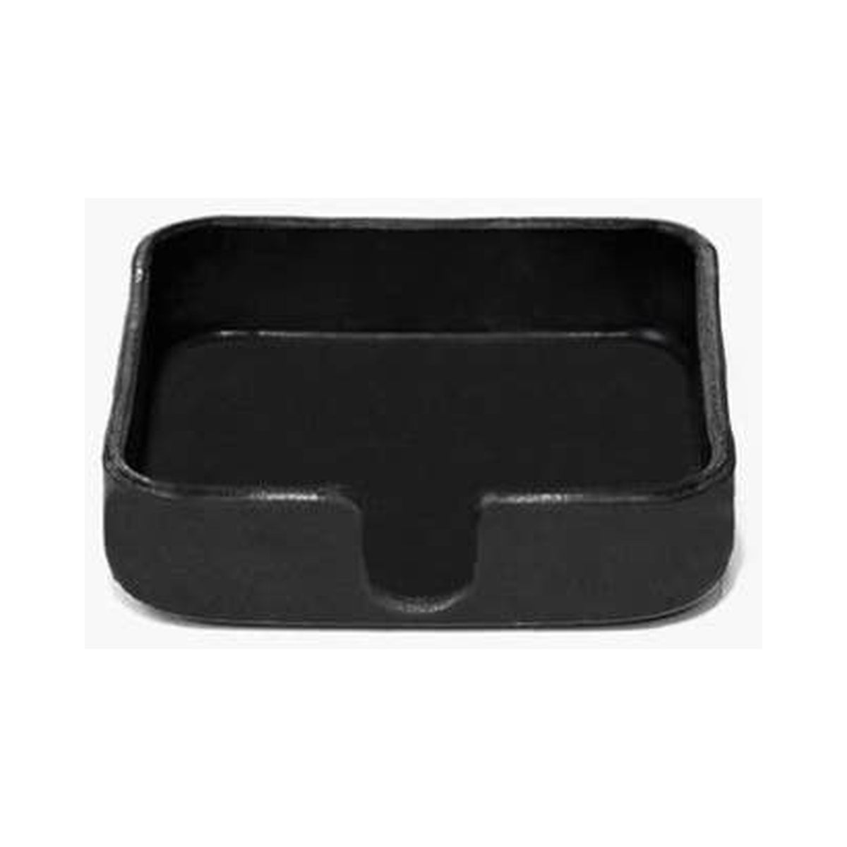 Graf Lantz Black Kobon square leather tray showing its raised edges