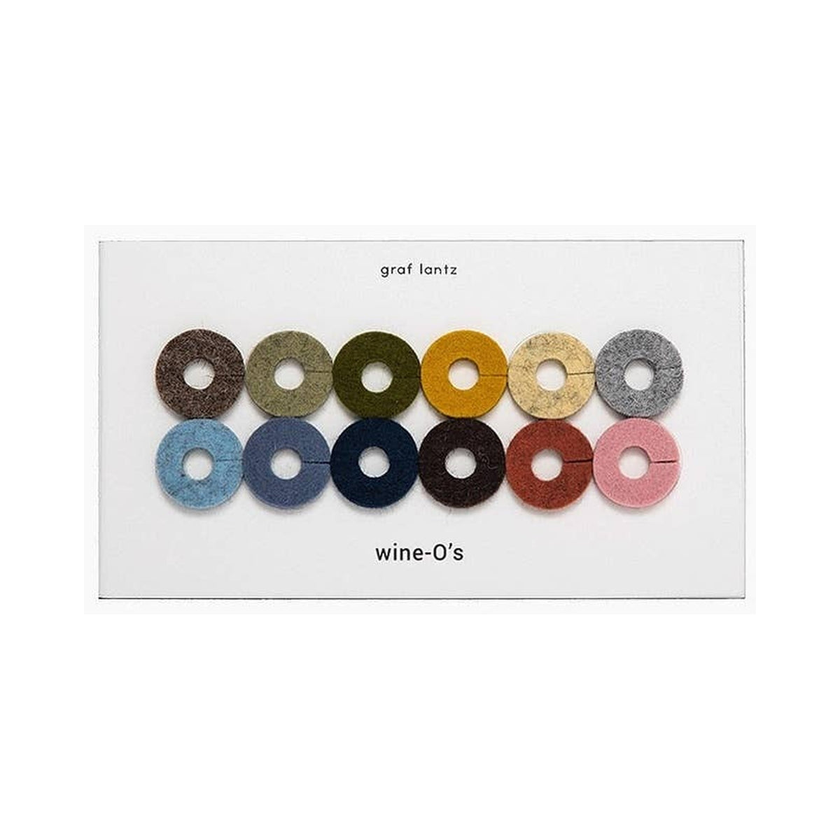 Graf Lantz Twelve Graf Lantz Wine-O’s round felt wine markers in the Ikebana palette on their card