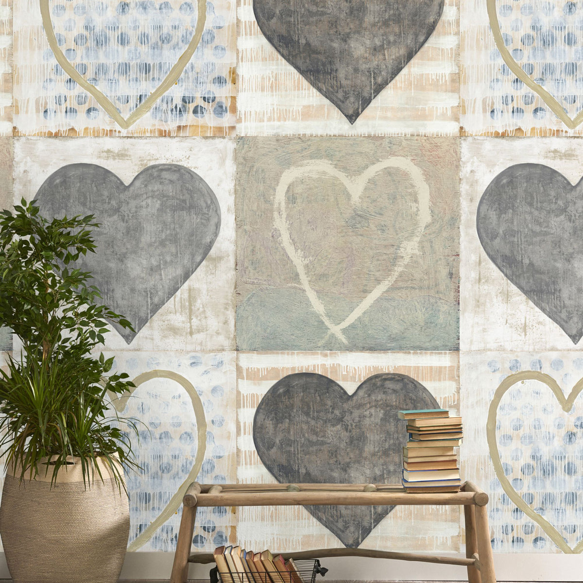Heart wallpaper by MINDTHEGAP — room setting showing the wallpaper