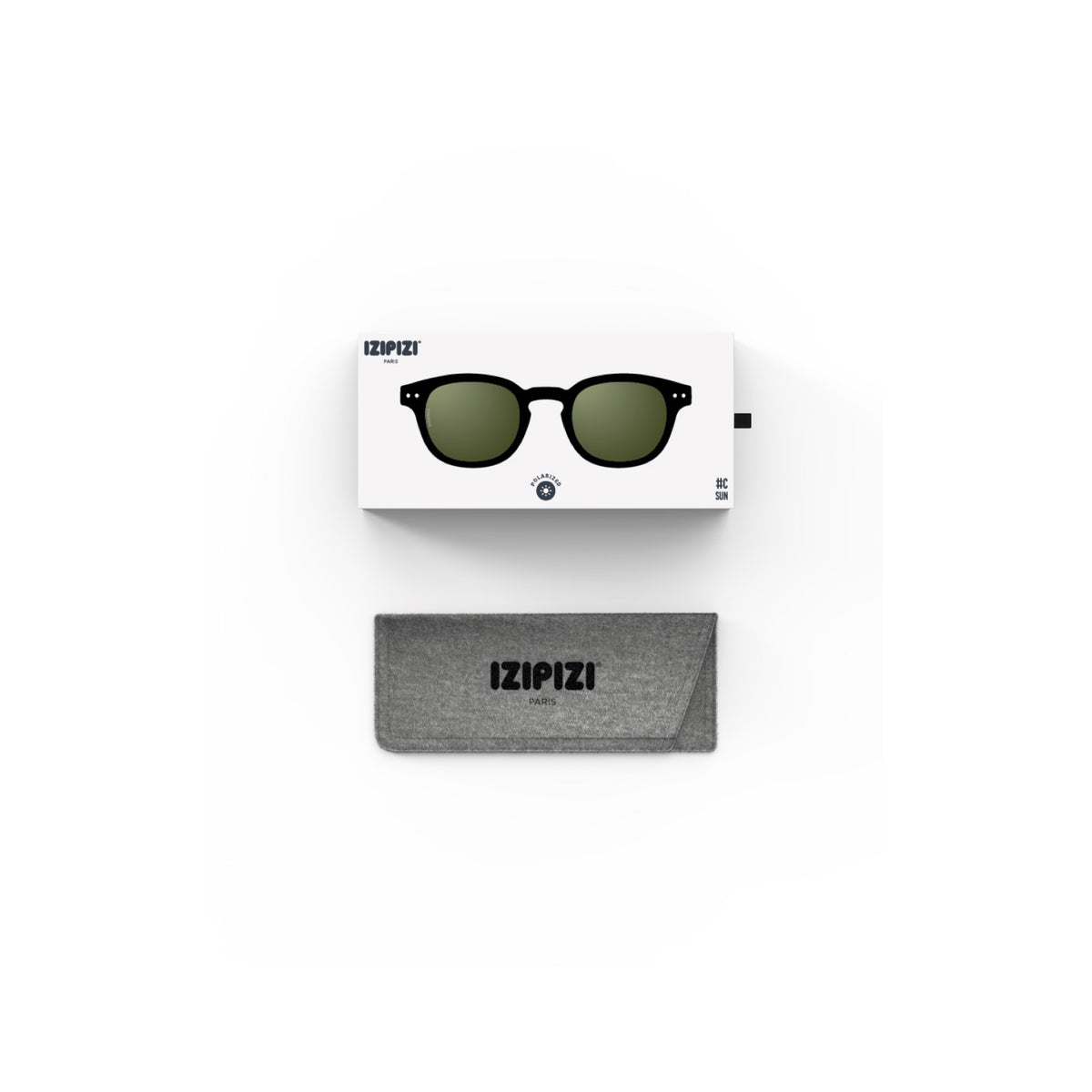 IZIPIZI #C Polarized Sunglasses – Black with packaging