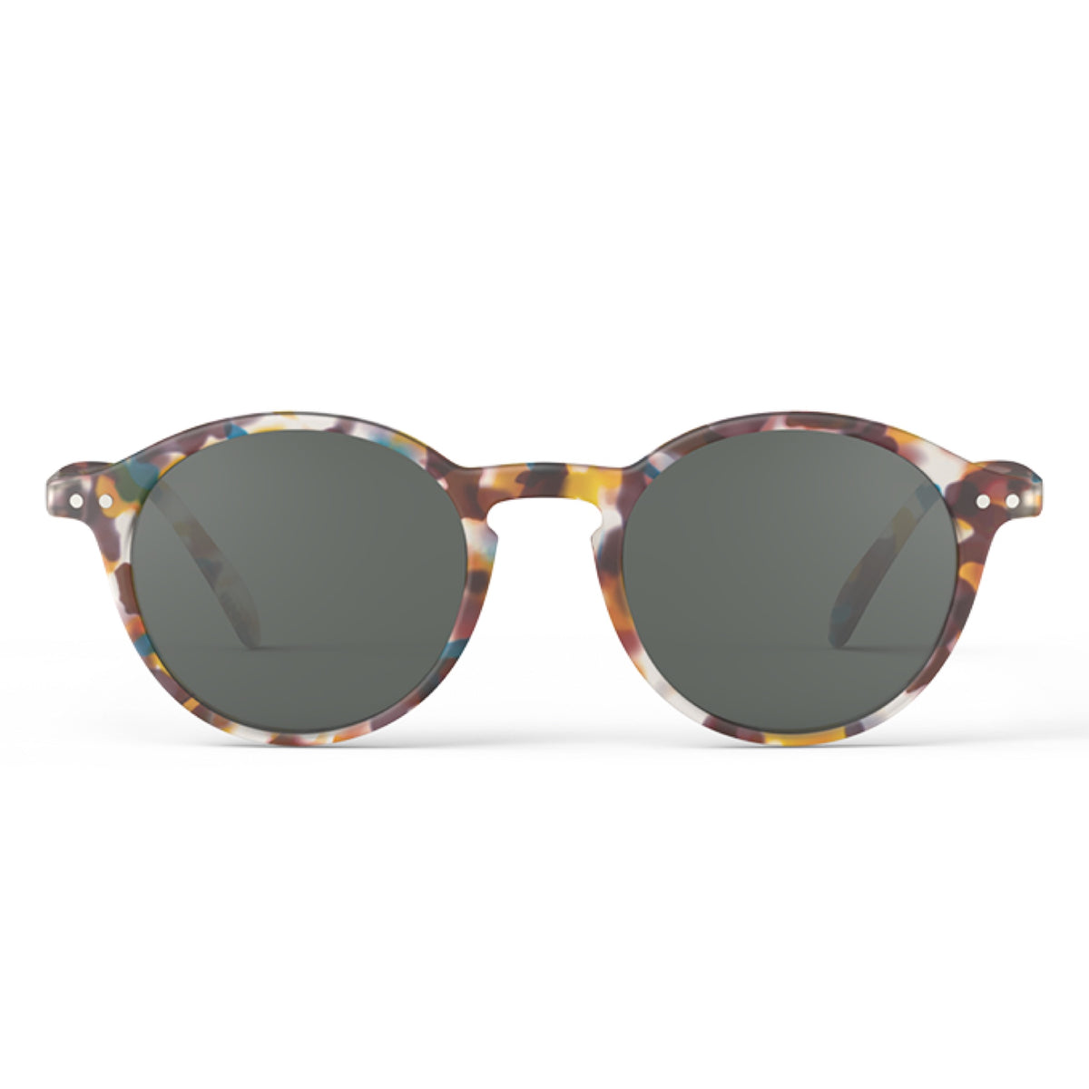 Front view of IZIPIZI #D Sunglass Readers in Blue Tortoise