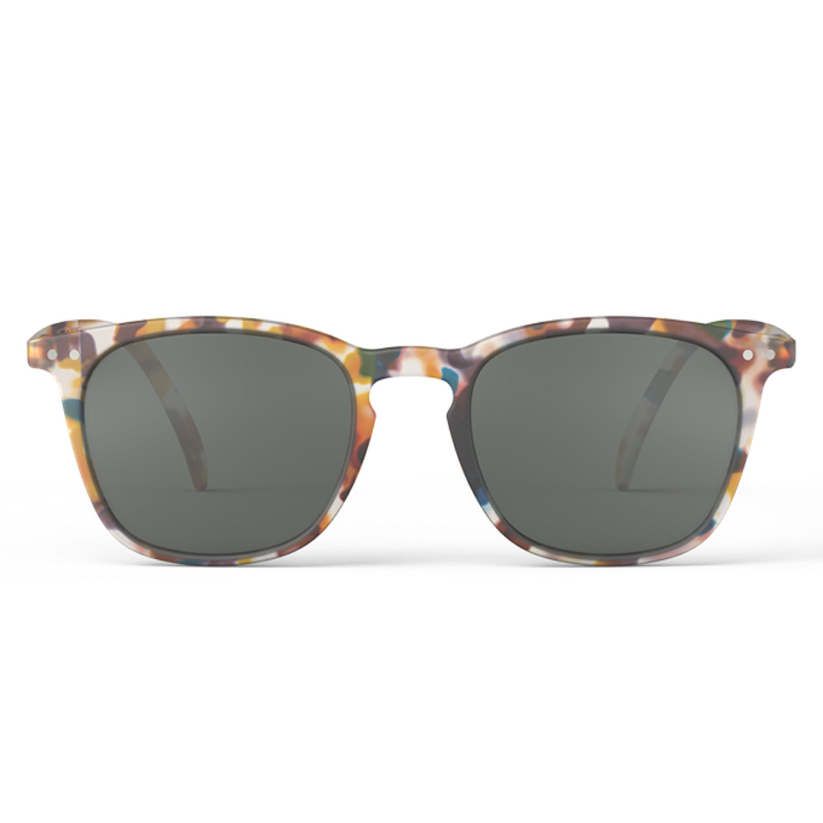 Front view of IZIPIZI #E Sunglass Readers in Blue Tortoise