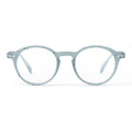 a pair of terrazzo speckled light baby blue reading glasses from izipizi France
