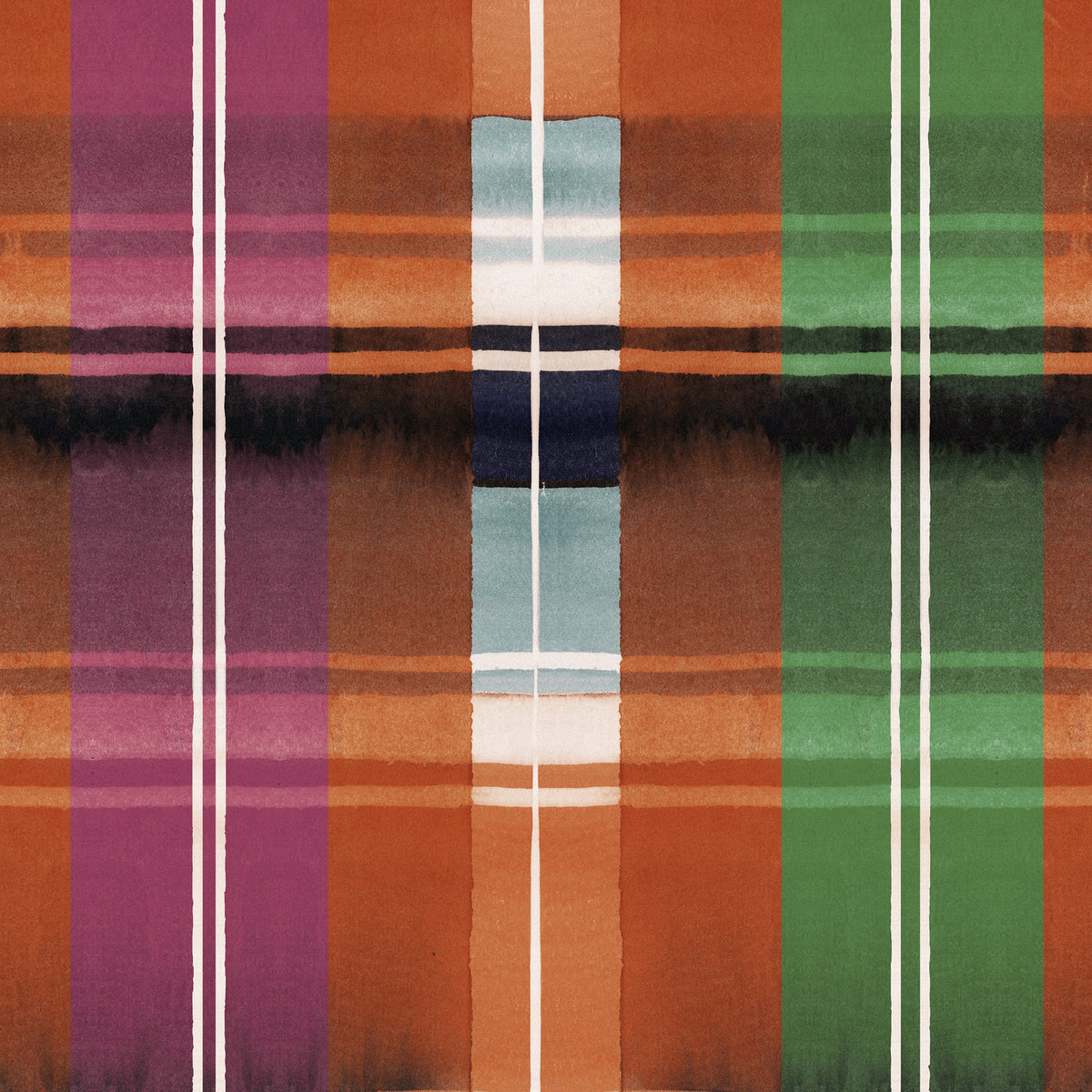 KERSCHDORF Plaid Carrot wallpaper by MINDTHEGAP, full pattern detail.