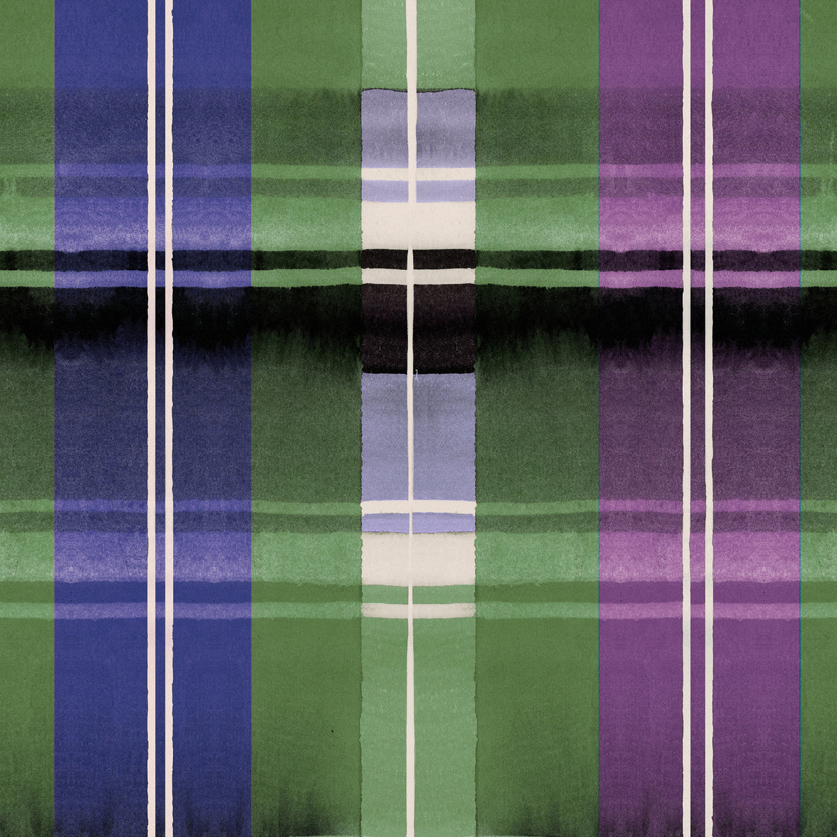KERSCHDORF Plaid Foliage wallpaper by MINDTHEGAP, full pattern detail.