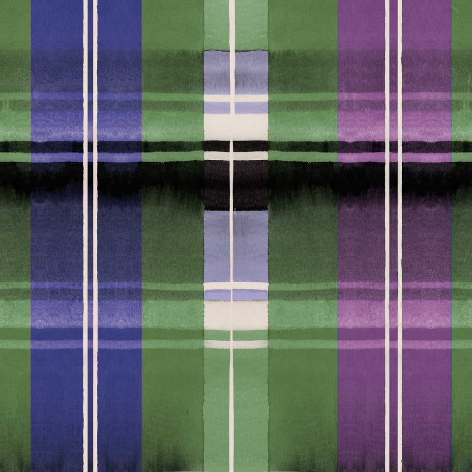 KERSCHDORF Plaid Foliage wallpaper by MINDTHEGAP, full pattern detail.