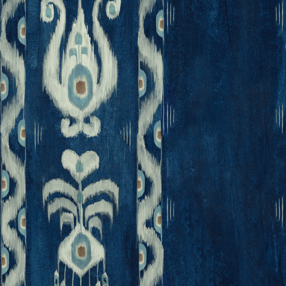 KIRALY Indigo wallpaper by MINDTHEGAP, full pattern detail.