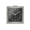 LEFF Amsterdam Block Alarm Clock in stainless steel with black index dial