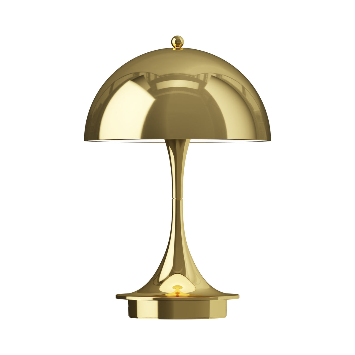 Louis Poulsen Panthella 160 Portable lamp in Brass, front view.