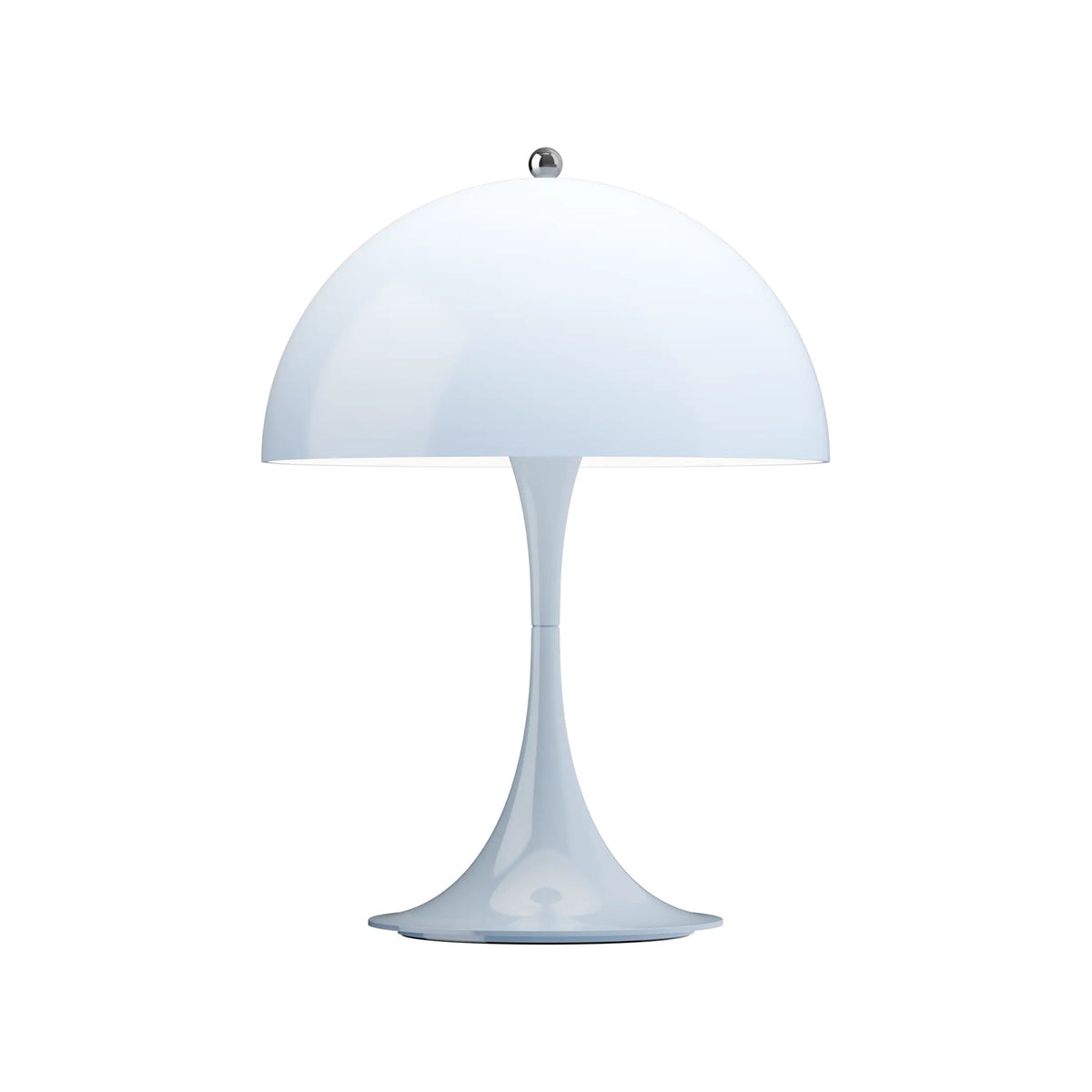 Panthella 250 Portable Lamp in Opal Pale Blue, centered on white.
