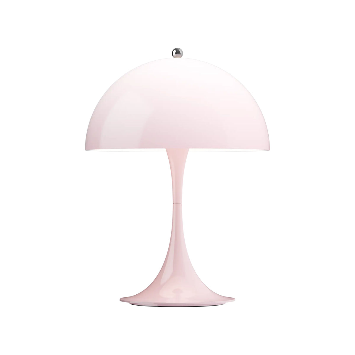 Panthella 250 Portable Lamp in Opal Pale Rose, centered on white.