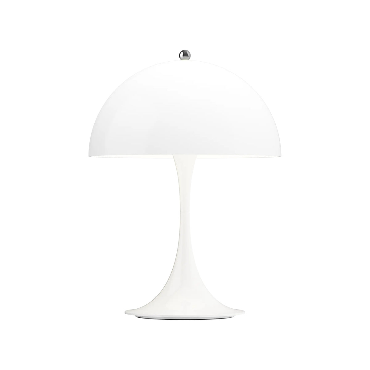 Panthella 250 Portable Lamp in Opal White, centered on white.