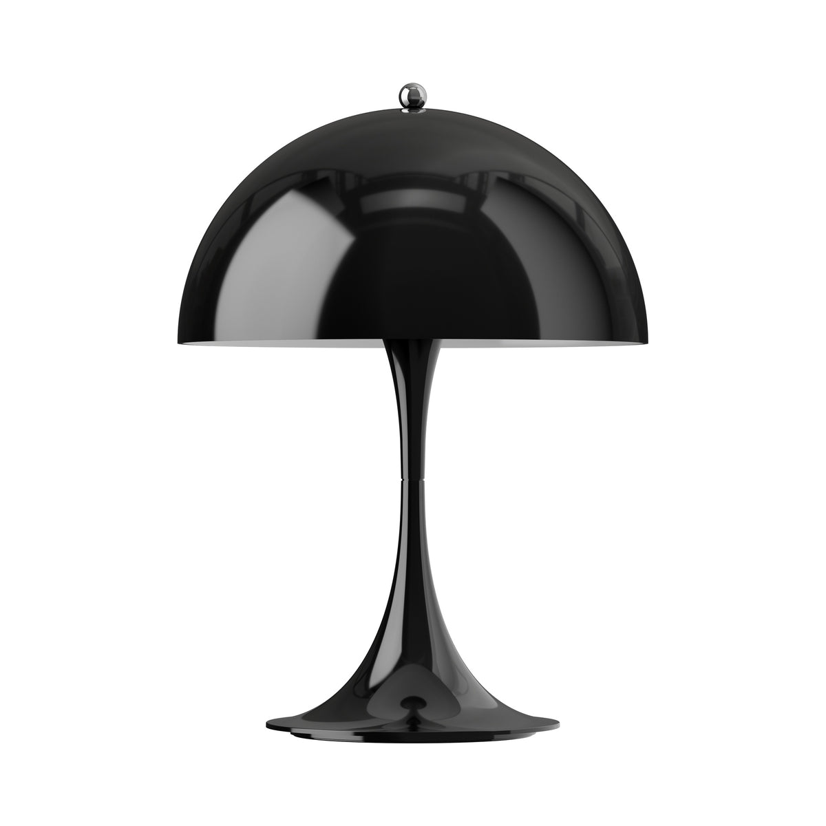 Panthella 250 Portable Lamp in Opaque Black, centered on white.