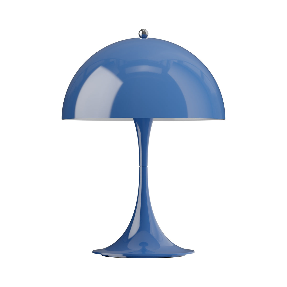 Panthella 250 Portable Lamp in Opaque Indigo Blue, centered on white.