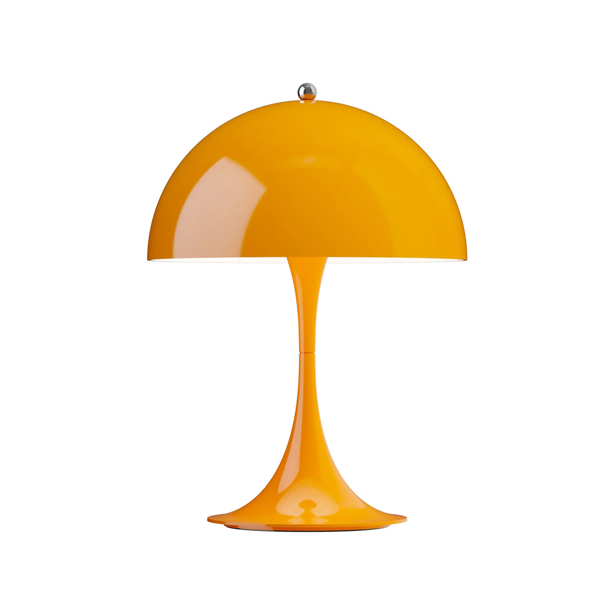 Panthella 250 Portable Lamp in Opaque Orange, centered on white.